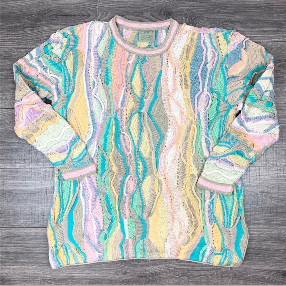 COOGI Vintage Rare Pastel Rainbow Color Sweater